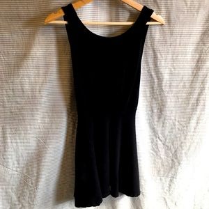 American Apparel Black Ponte Knit Sleeveless Skater Dress size S